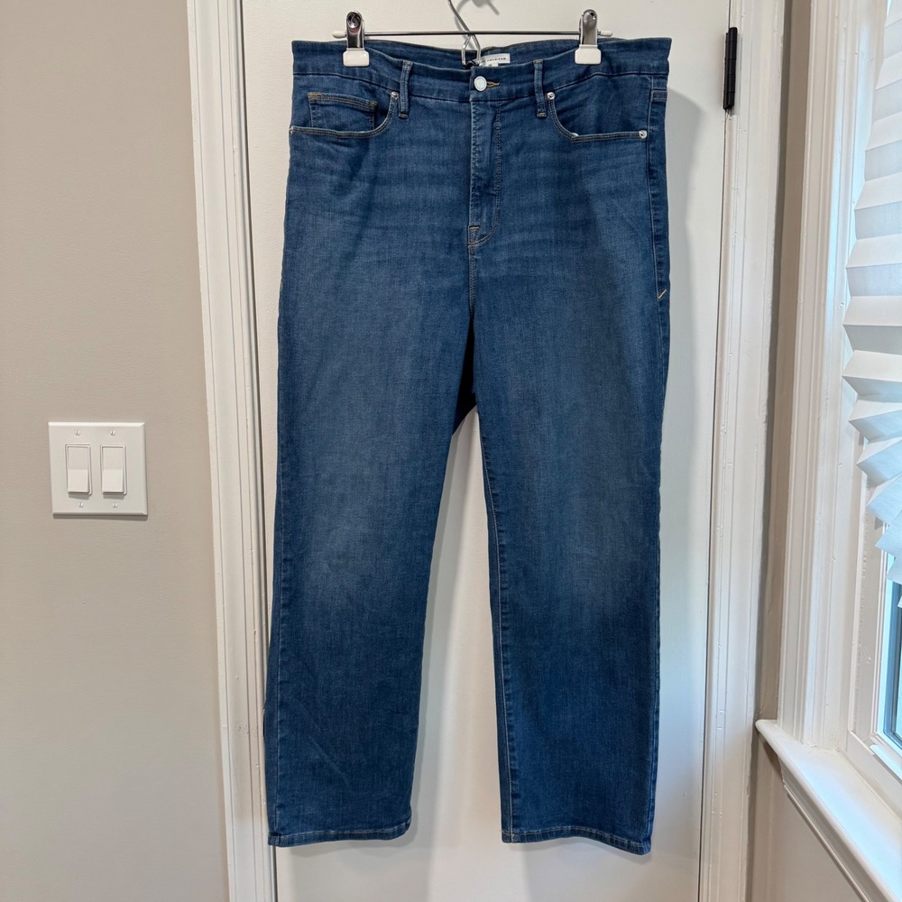 Good American Blue Straight Leg Jeans - Size 18
